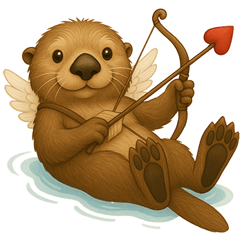 Olly, the Otterly cupid otter
